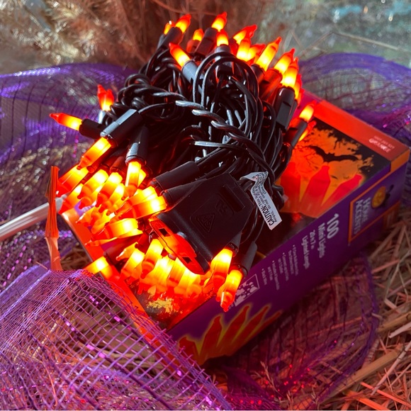 100 Orange Mini Fall String Lights - Picture 5 of 7